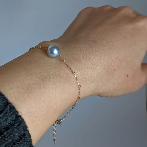 K10YGあこや真珠ブレスレット　ブルー系(PRAY-akoyapearl-さん)のメインイメージ