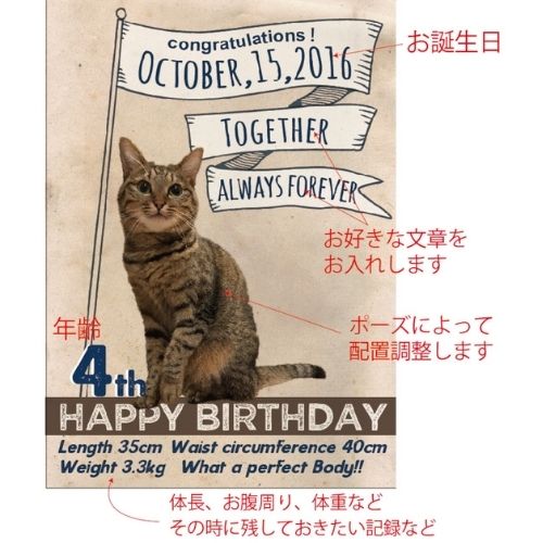 セミオーダーメイド うちの子お誕生日ポスター ＊データ納品＊(grinie ‐グリニィ‐さん)のメインイメージ