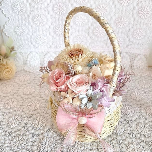 バスケットアレンジ  （カタリーヌフラワー）AR-501/H20㎝(フルールちよさん)のメインイメージ