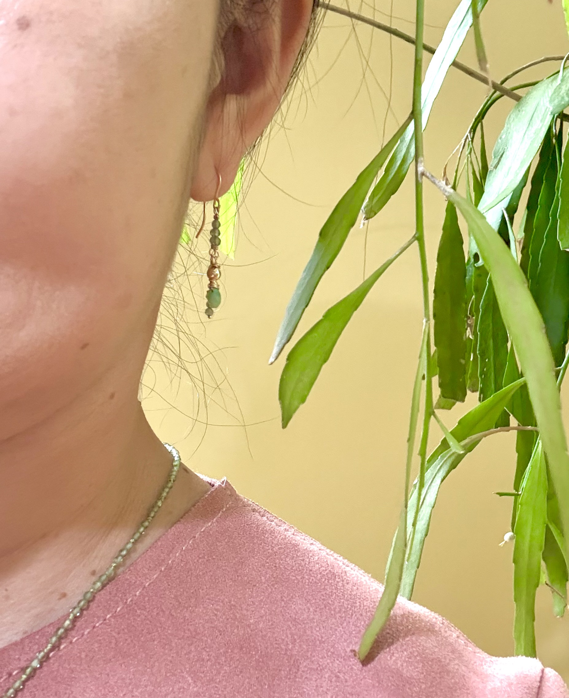 アマゾナイト、greenアパタイト、14kgfピアス(nana＆jewelsさん)のメインイメージ