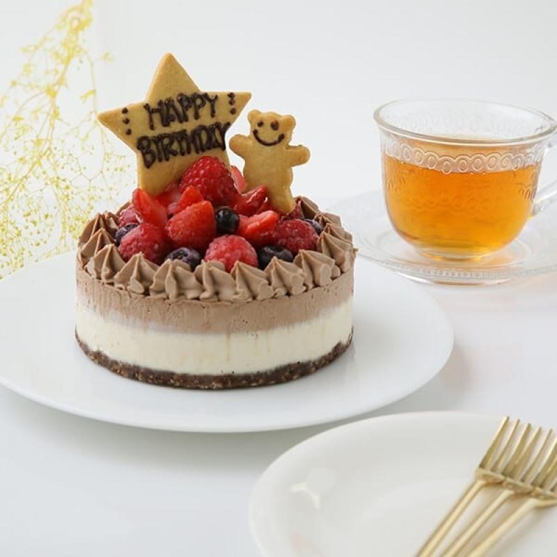 お誕生日などに！デコレーションRAWケーキ チョコレート 4号（12cm）(santecafeまるさん)のメインイメージ