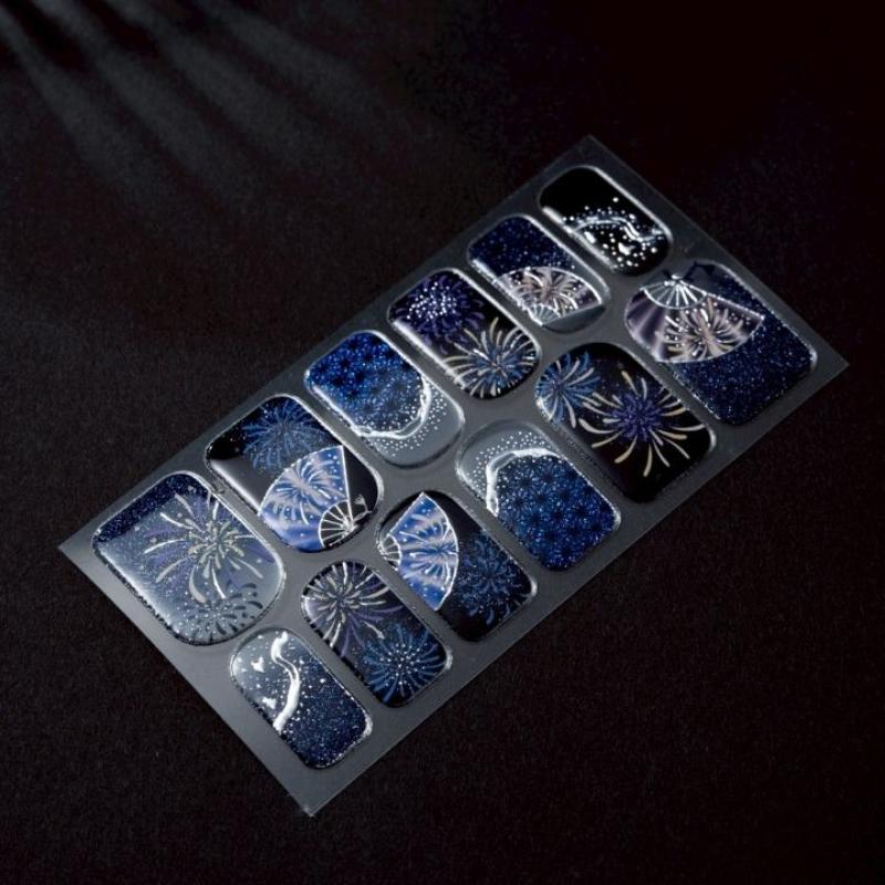 和風ネイルシール　Nail Sticker 星彩夜空(ロング)(LUNAKAさん)のメインイメージ
