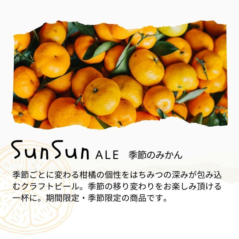 SunSunALE 飲み比べ6本セット (季節商品）　たんかん・季節のみかん・小みかん(HoneyForestBrewingさん)のメインイメージ