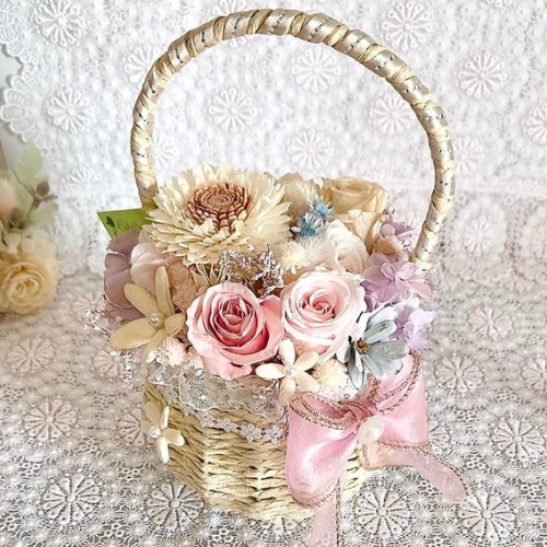 バスケットアレンジ  （カタリーヌフラワー）AR-501/H20㎝(フルールちよさん)のメインイメージ