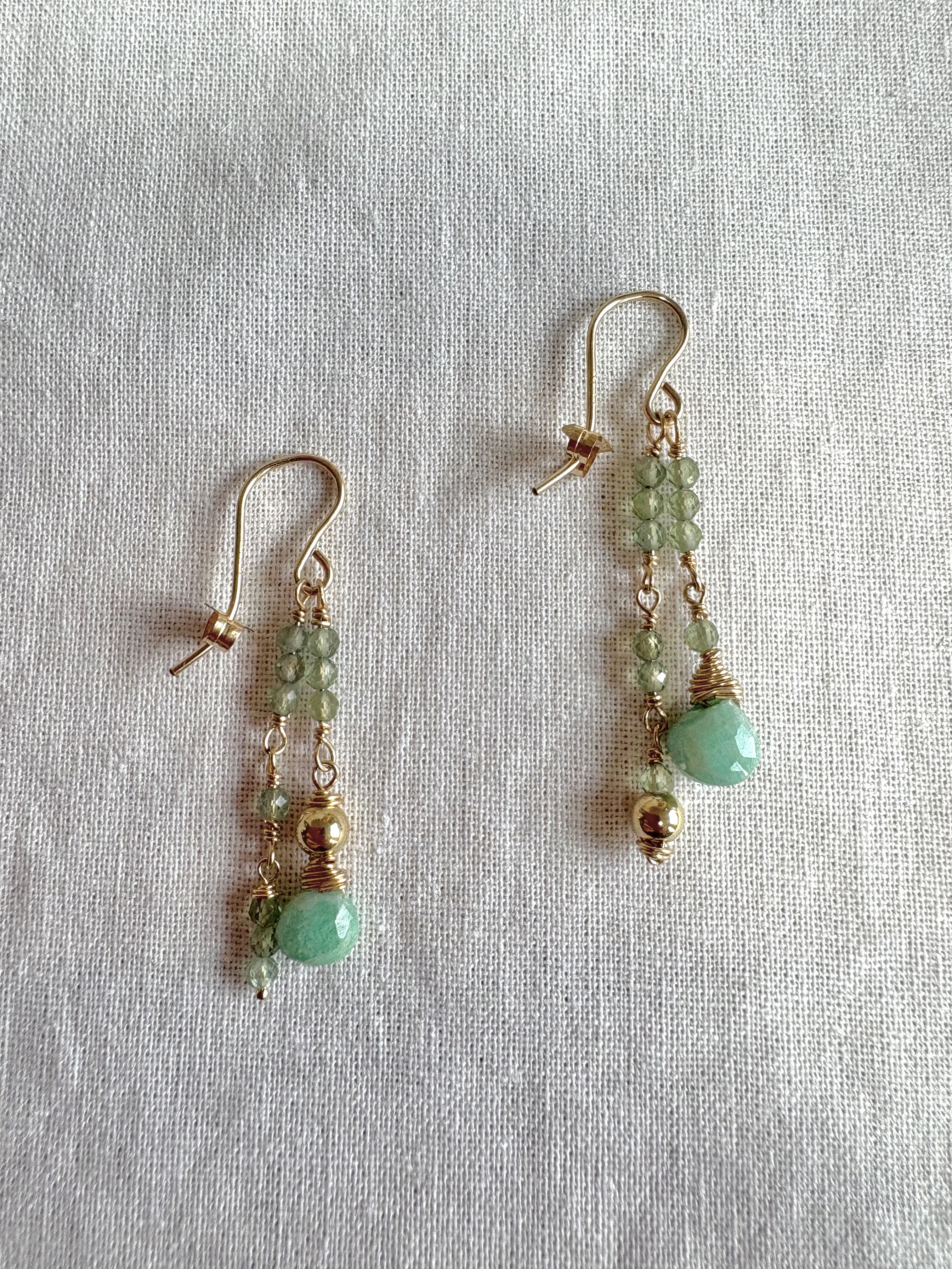 アマゾナイト、greenアパタイト、14kgfピアス(nana＆jewelsさん)のメインイメージ