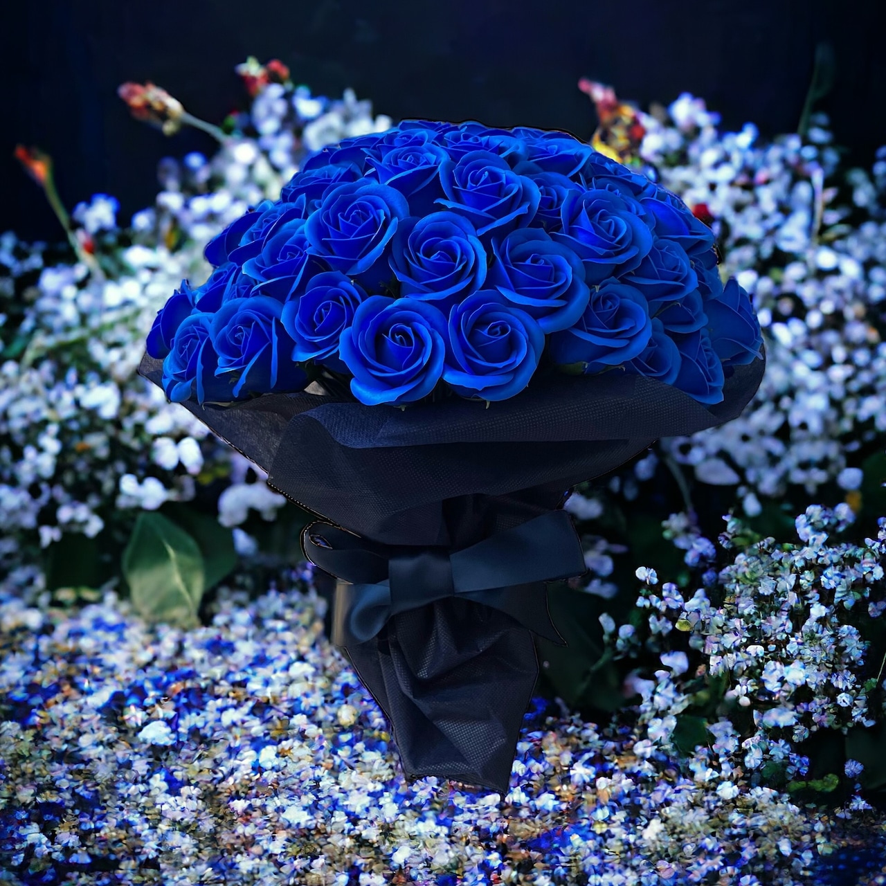 ロイヤルブルー　M(70本)　サヴォンローズ　花束(ROSE＆SKY（ローズアンドスカイ）さん)のメインイメージ