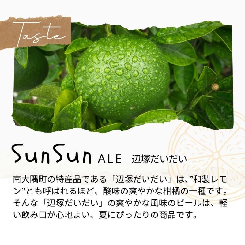 SunSunALE 飲み比べ３本セット たんかん・季節のみかん・辺塚だいだい(HoneyForestBrewingさん)のメインイメージ