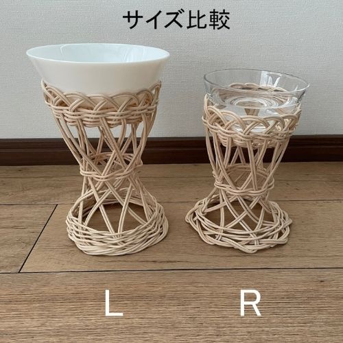 ラタンボウルスタンドL  ＜20～22cm＞ （ボウル付き）(grinieさん)のメインイメージ