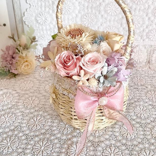 バスケットアレンジ  （カタリーヌフラワー）AR-501/H20㎝(フルールちよさん)のメインイメージ