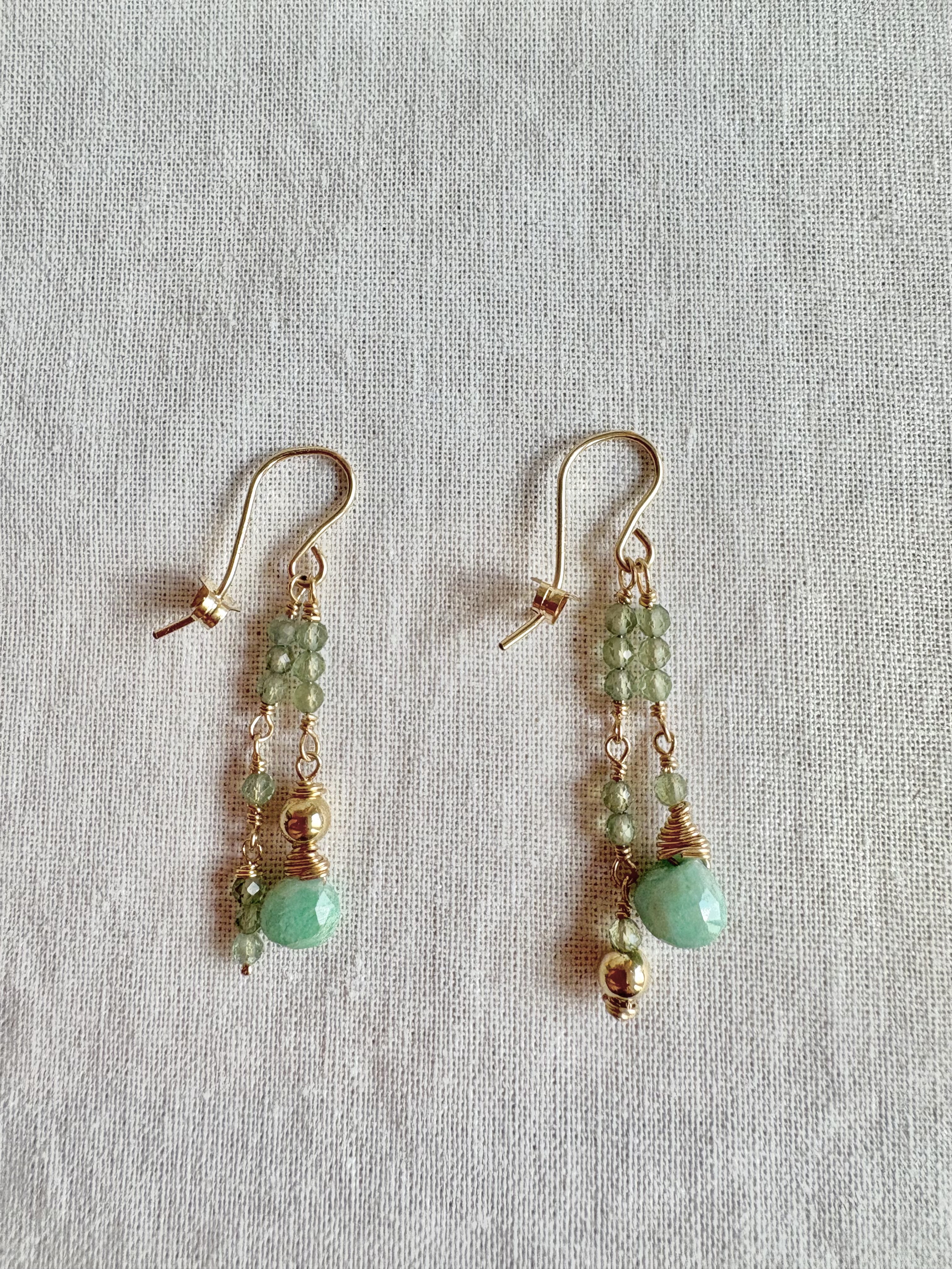 アマゾナイト、greenアパタイト、14kgfピアス(nana＆jewelsさん)のメインイメージ