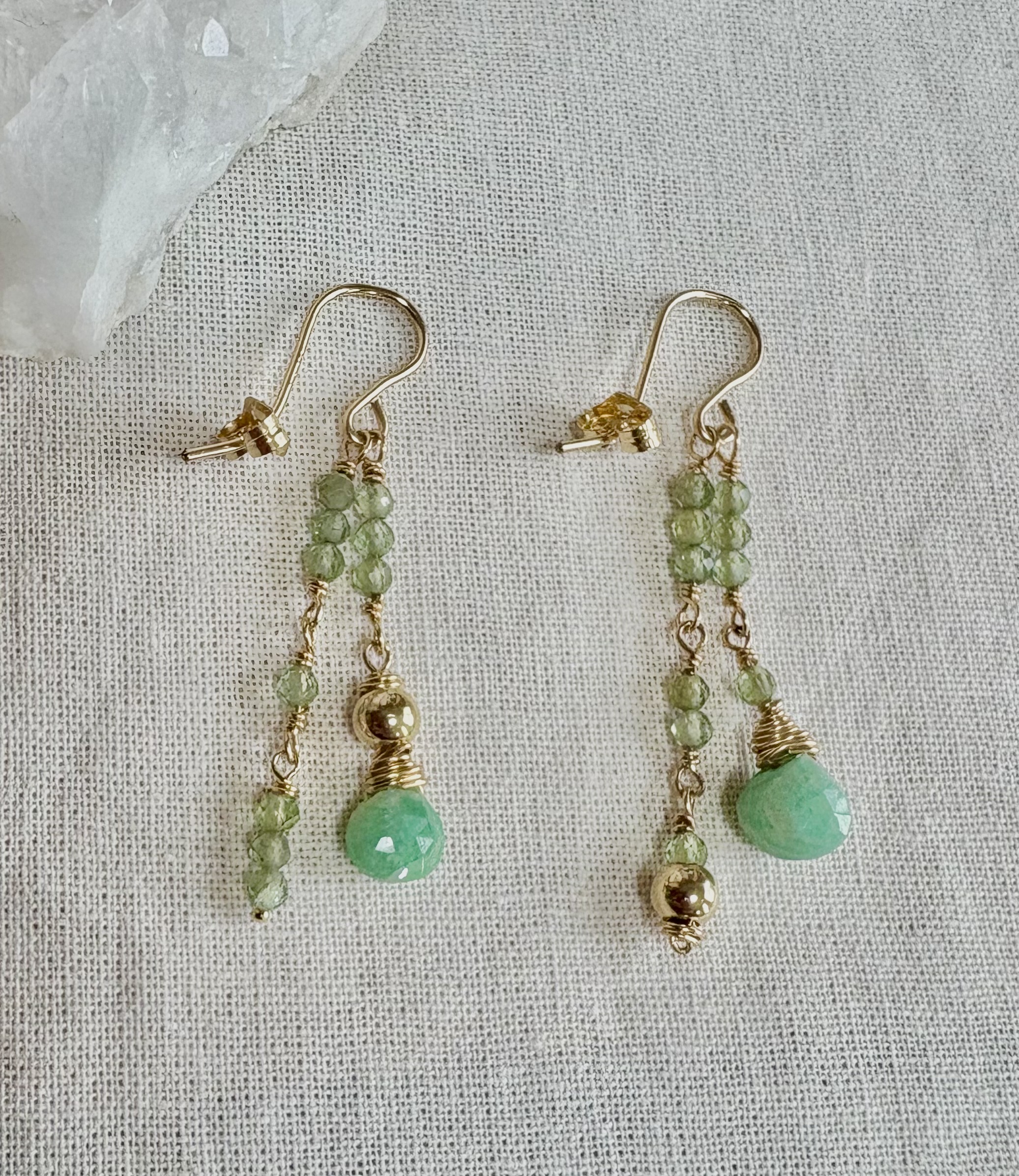 アマゾナイト、greenアパタイト、14kgfピアス(nana＆jewelsさん)のメインイメージ