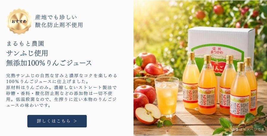 2025年サンふじ使用　無添加100%りんごジュース【6本入り】